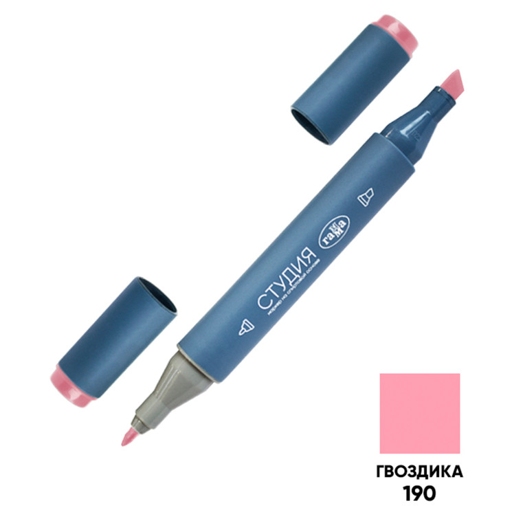 Маркер двусторонный для скетчинга Гамма "Студия", корпус трехгранный, пулевид./клиновид. наконечники, гвоздика